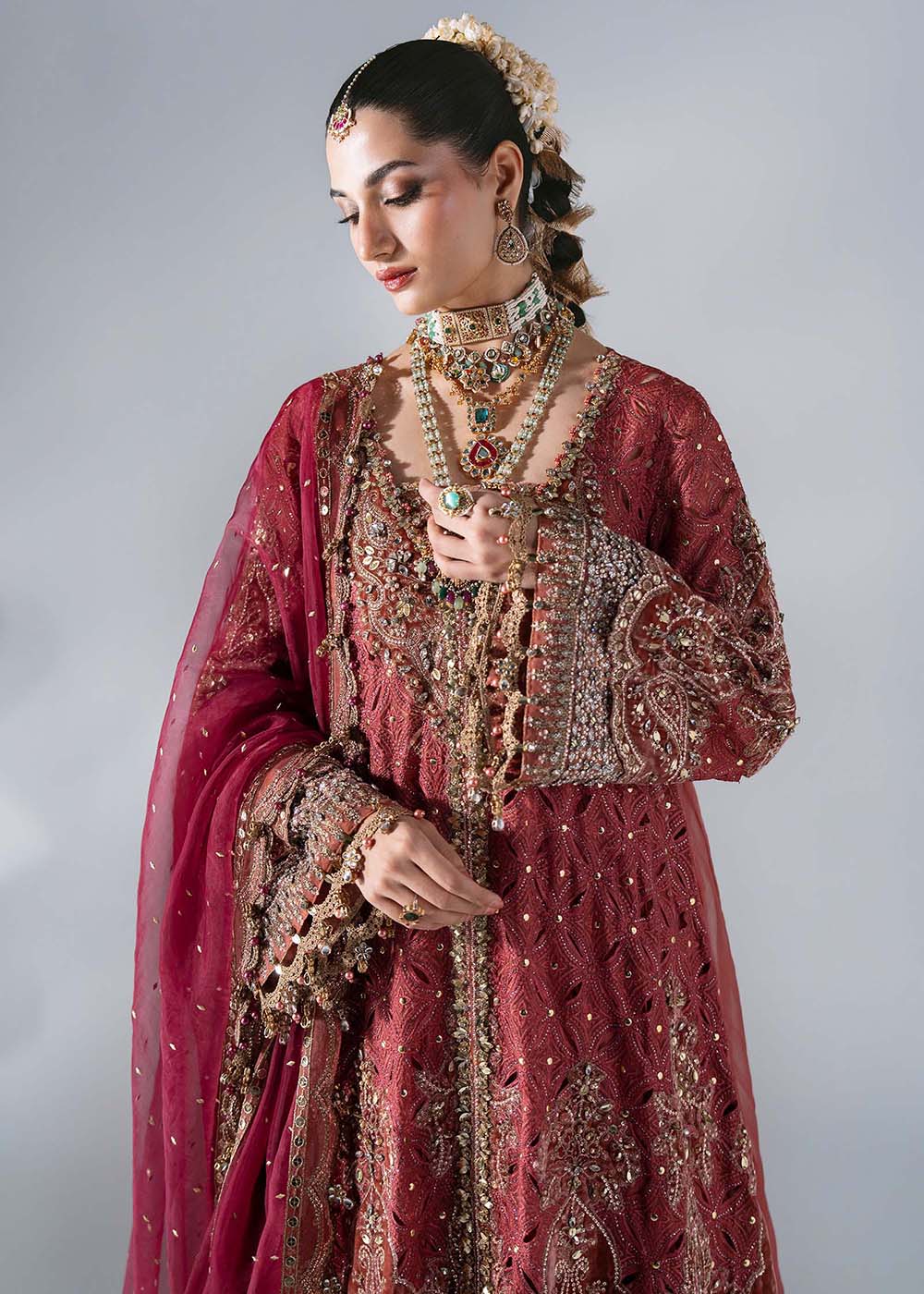 Buy Now Mbroidered Wedding Edition '26 by Maria B | BD-3108 Online in US, UK, Canada, France, Italy, Germany, Greece, Sweden, Australia & Worldwide at Empress.