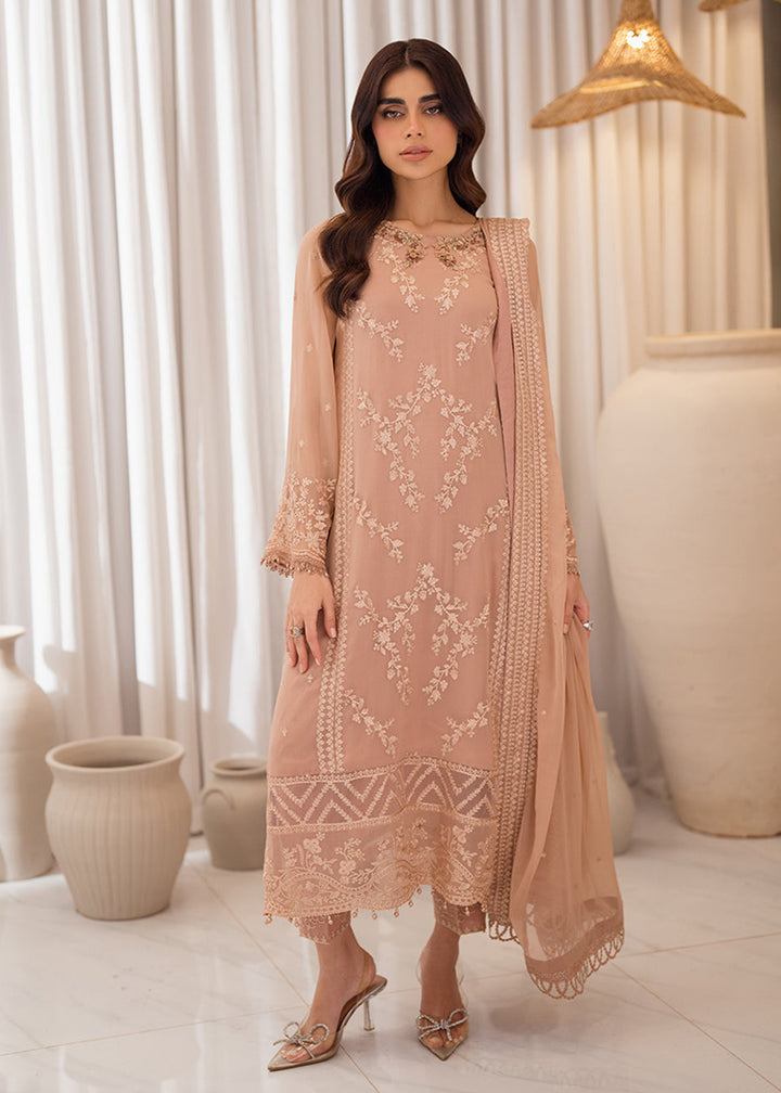 Buy Now 3 Pcs Embroidered Luxury Chiffon Formals '24 by Azure | Beige Bliss Online at Empress Online in USA, UK, Canada & Worldwide at Empress Clothing.