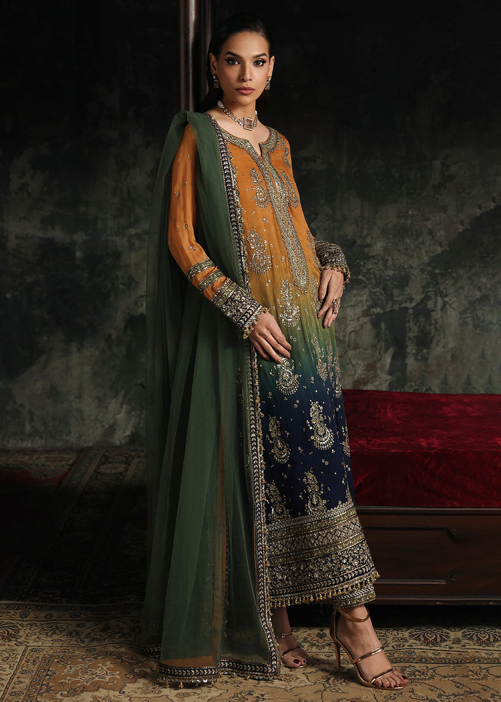 Buy Now Aura Luxury Chiffons '26 by Charizma | CA26-02 Online in US, UK, Canada, France, Italy, Germany, Greece, Sweden, Africa, Qatar & Worldwide at Empress.