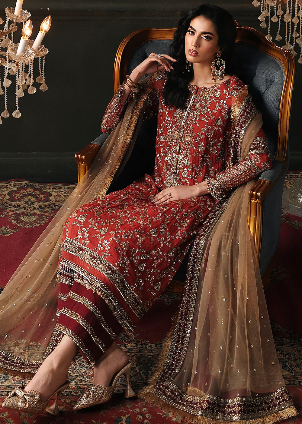Buy Now Aura Luxury Chiffons '26 by Charizma | CA26-03 Online in US, UK, Canada, France, Italy, Germany, Greece, Sweden, Africa, Qatar & Worldwide at Empress.