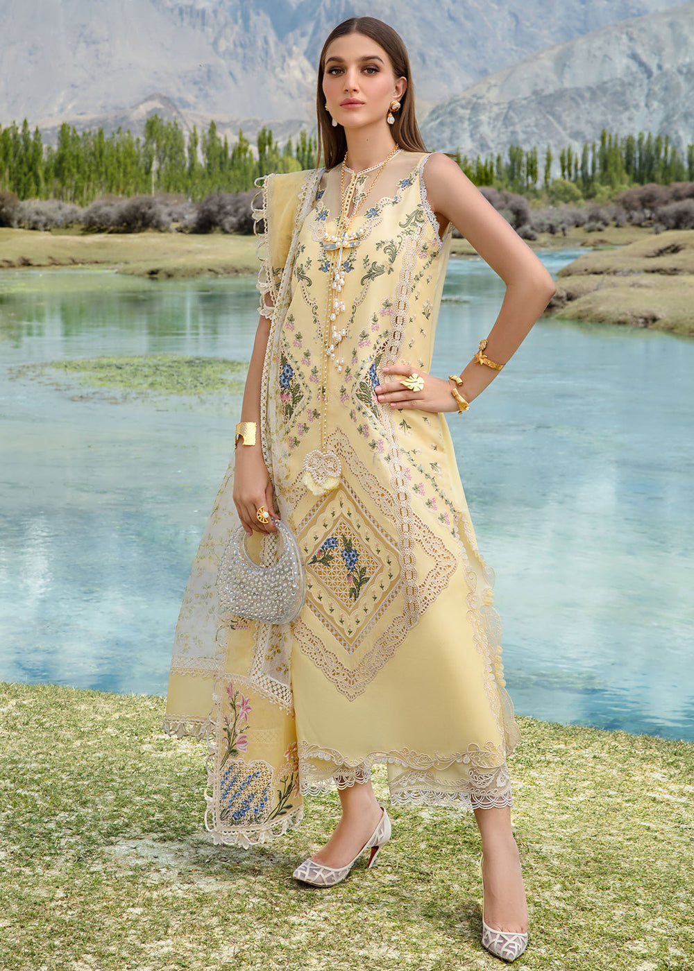 Buy Now Luxury Lawn '24 by Crimson | A French Brunch - Sunflower Yellow Online at Empress in USA, UK, Canada, Germany, Italy, Dubai & Worldwide at Empress Clothing.