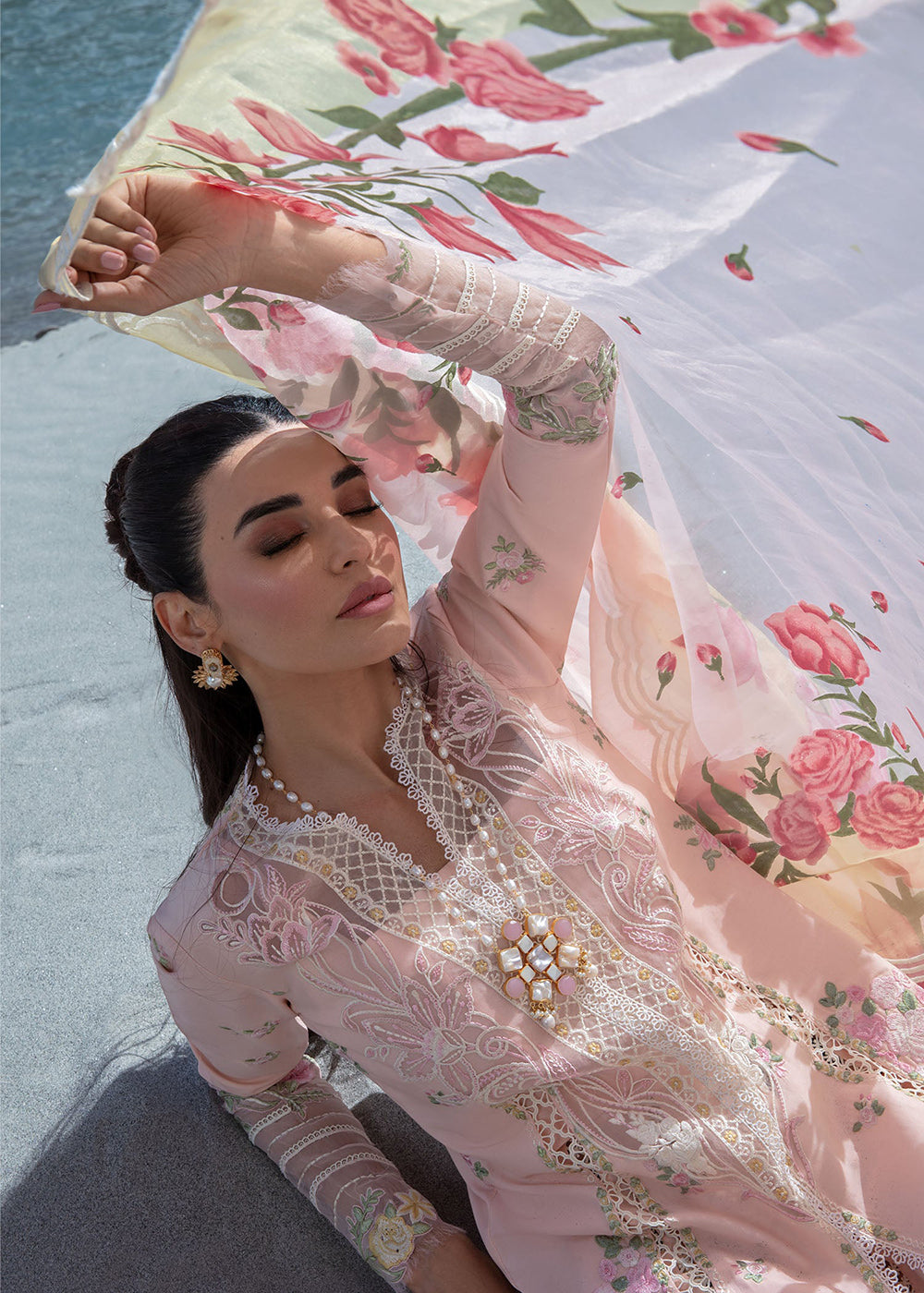 Buy Now Luxury Lawn '24 by Crimson | Forget Me Not - Sorbet Pink Online at Empress in USA, UK, Canada, Germany, Italy, Dubai & Worldwide at Empress Clothing.