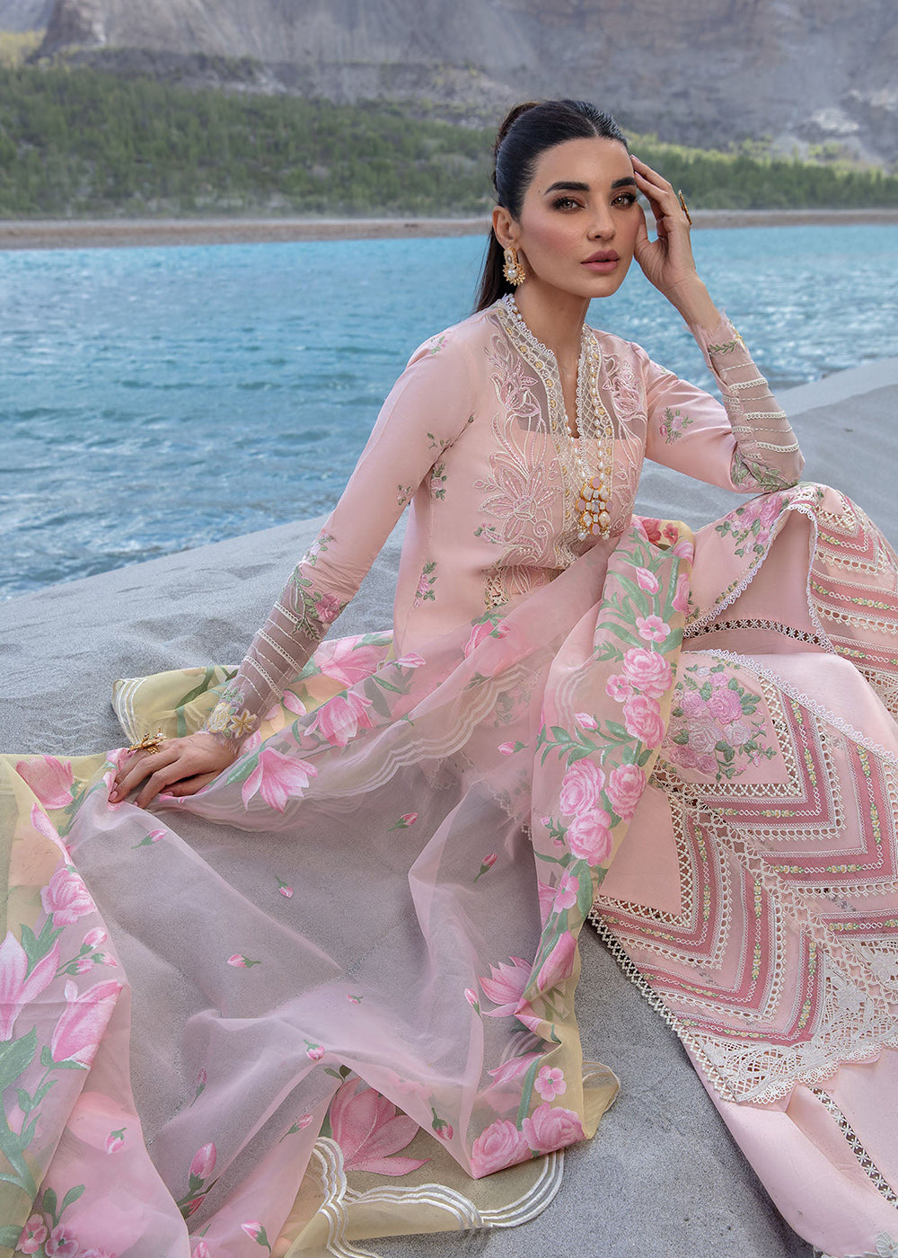 Buy Now Luxury Lawn '24 by Crimson | Forget Me Not - Sorbet Pink Online at Empress in USA, UK, Canada, Germany, Italy, Dubai & Worldwide at Empress Clothing.