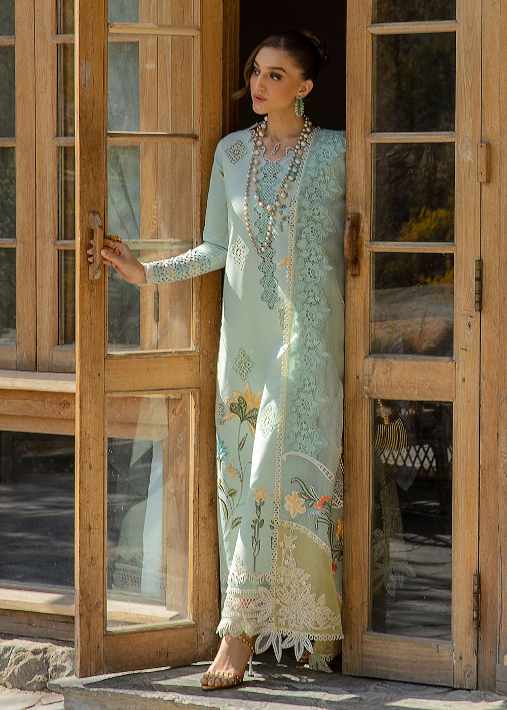 Buy Now Luxury Lawn '24 by Crimson | Into The Wild - Aqua Online at Empress in USA, UK, Canada, Germany, Italy, Dubai & Worldwide at Empress Clothing.