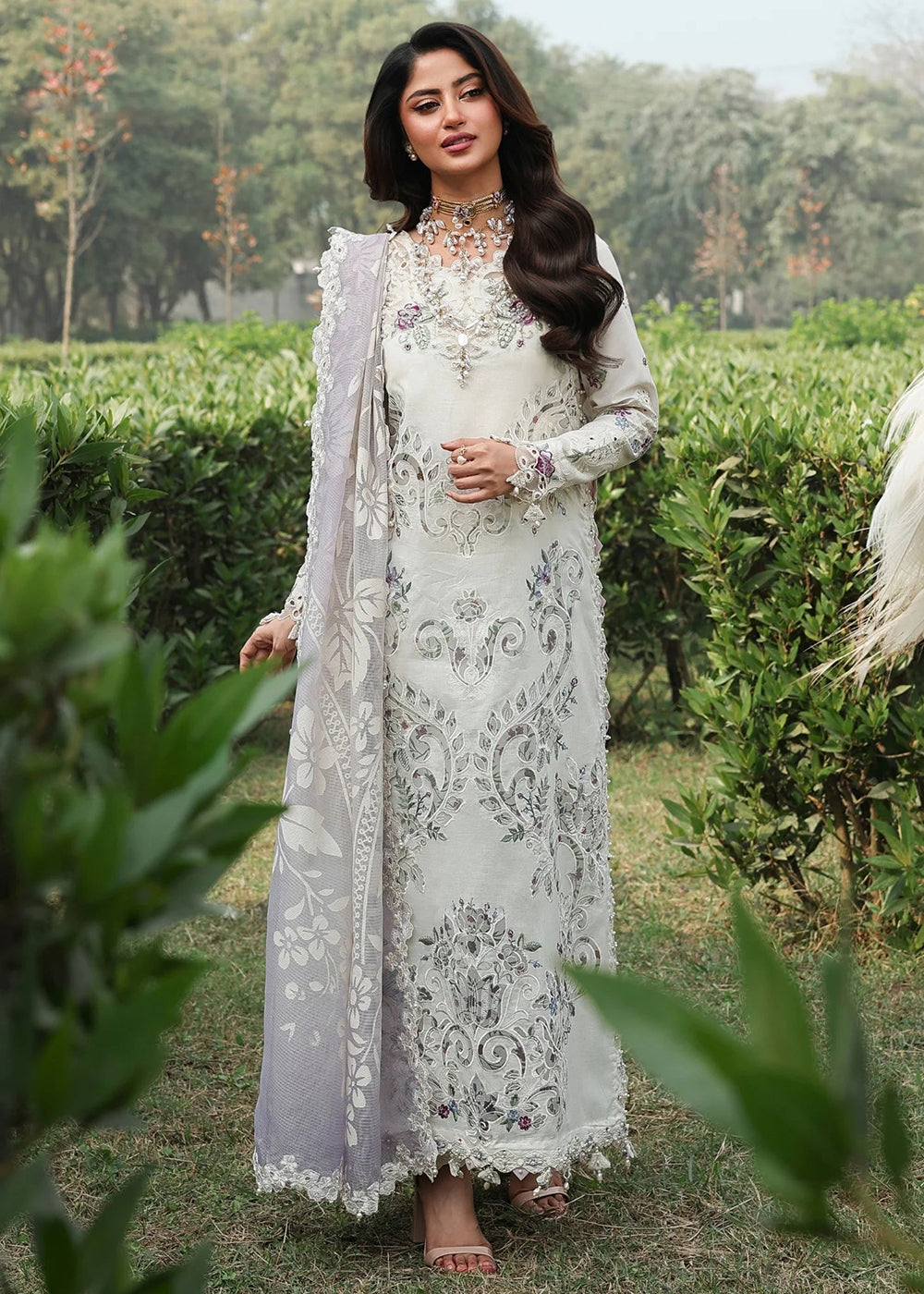Buy Now Tales of Petals Luxury Lawn '26 by Sardinia | CLOUD WHISPER Online in US, UK, Canada, France, Greece, Germany, Ireland, Sweden & Worldwide at Empress.