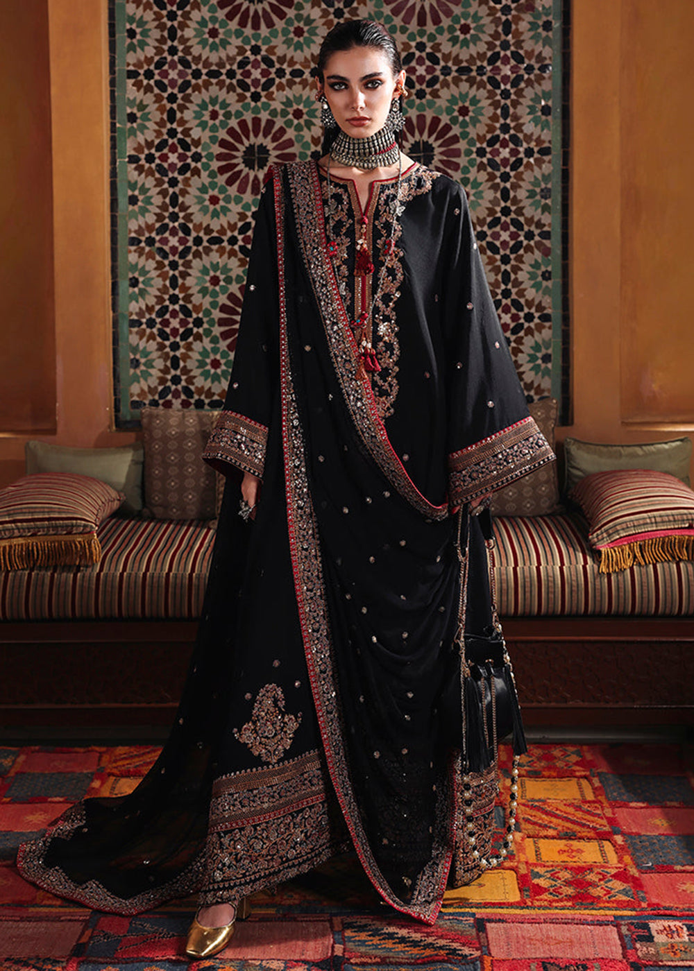 Buy Now Nuvera Raw Silk Collection '26 by Mushq | Carmine Jewel Online in US, UK, Canada, France, Greece, Germany, Sweden, Austria, UAE & Worldwide at Empress.