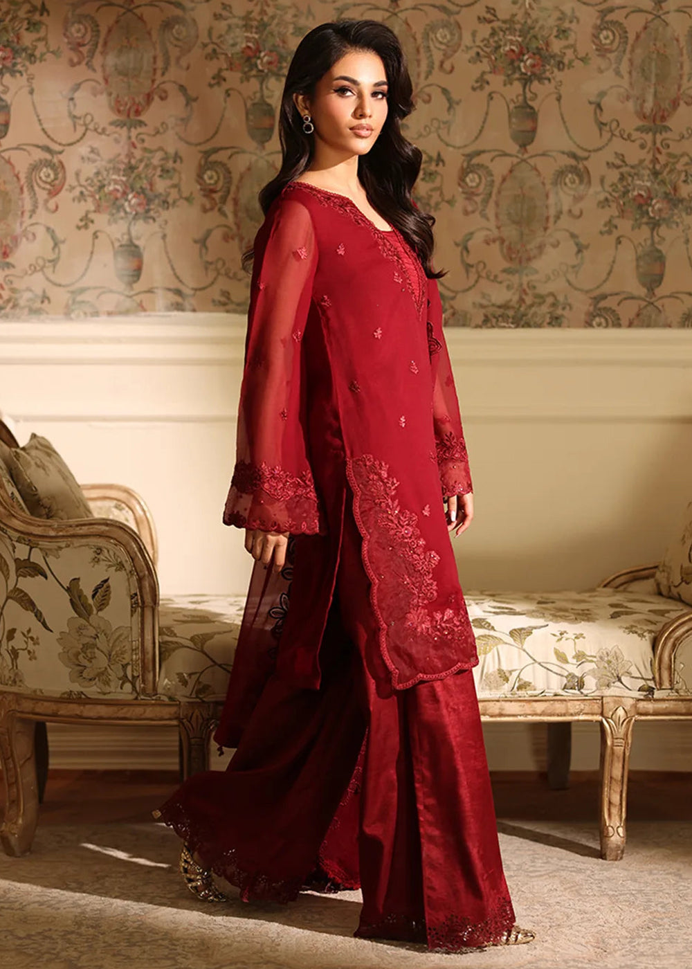 Buy Now Ensembles Party Wear '25 by Azure | Cherry Veil Online in USA, UK, Canada, France, Italy, Germany, Greece, Sweden, Africa, UAE & Worldwide at Empress.