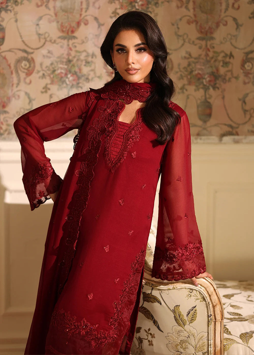 Buy Now Ensembles Party Wear '25 by Azure | Cherry Veil Online in USA, UK, Canada, France, Italy, Germany, Greece, Sweden, Africa, UAE & Worldwide at Empress.