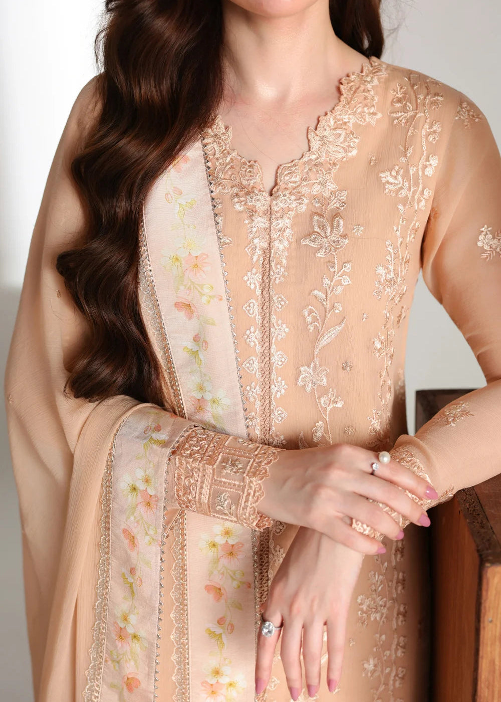 Buy Ensembles Embroidered Festive Chiffon &