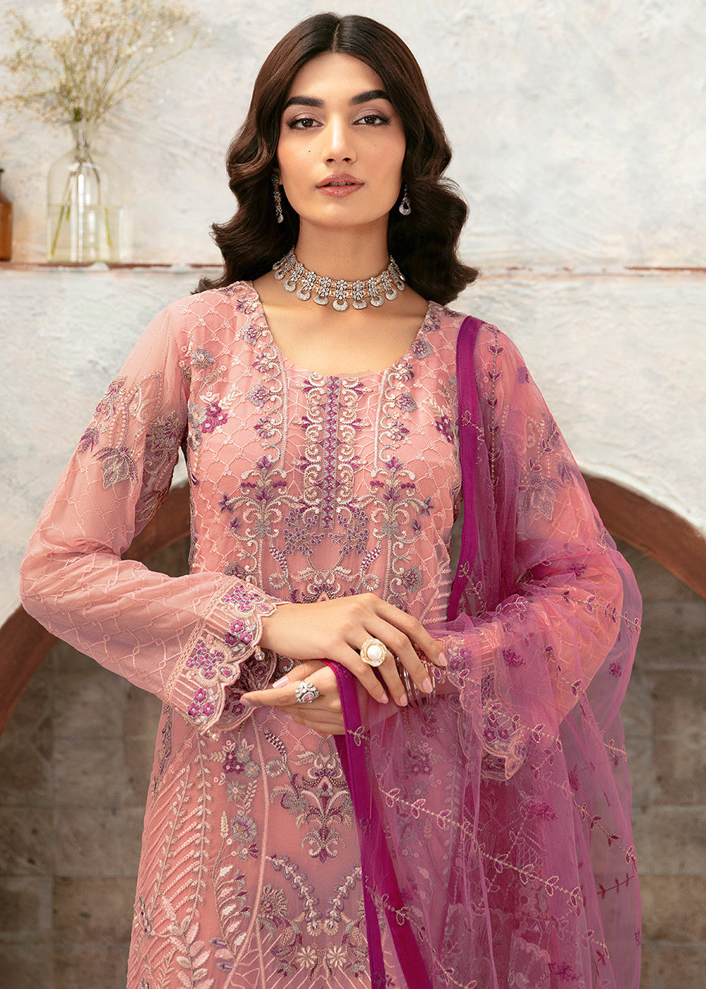 Buy Now Rangoon Chiffon Collection 24 by Ramsha | D-1201 Online at Empress in USA, UK, Canada, Germany, Italy, Dubai & Worldwide at Empress Clothing.