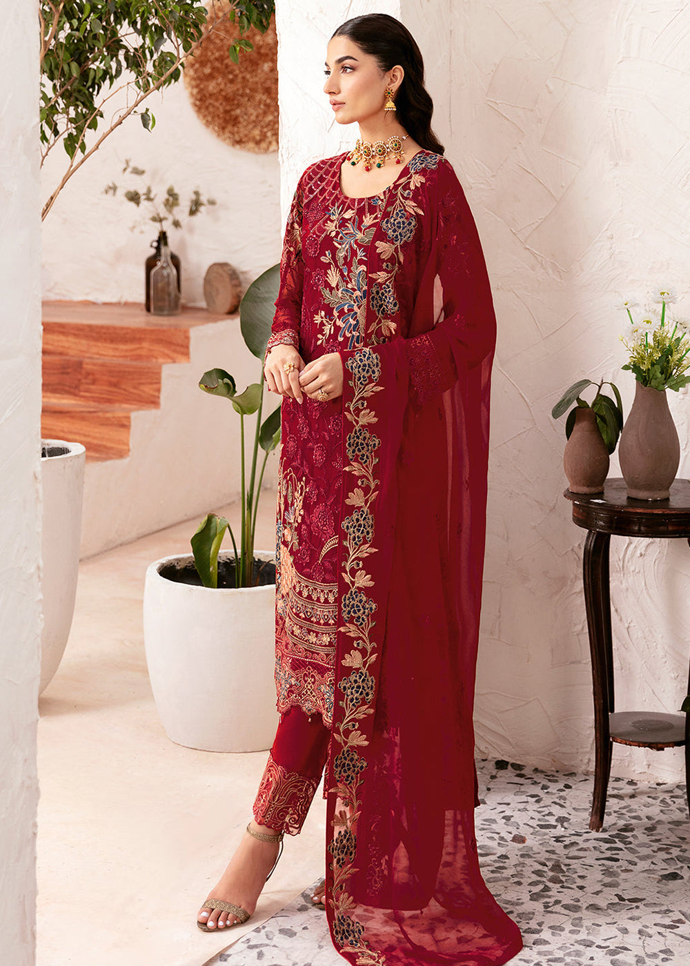 Buy Now Rangoon Chiffon Collection 24 by Ramsha | D-1205 Online at Empress in USA, UK, Canada, Germany, Italy, Dubai & Worldwide at Empress Clothing.