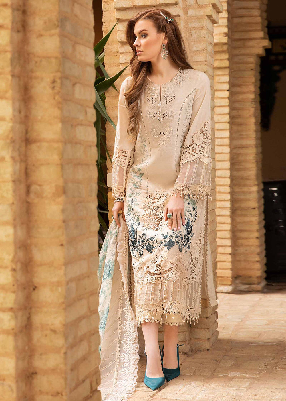Buy Now Unstitched Voyage a' Luxe Lawn '24 by Maria B | D-2414-B Online at Empress in USA, UK, Canada & Worldwide at Empress Clothing.