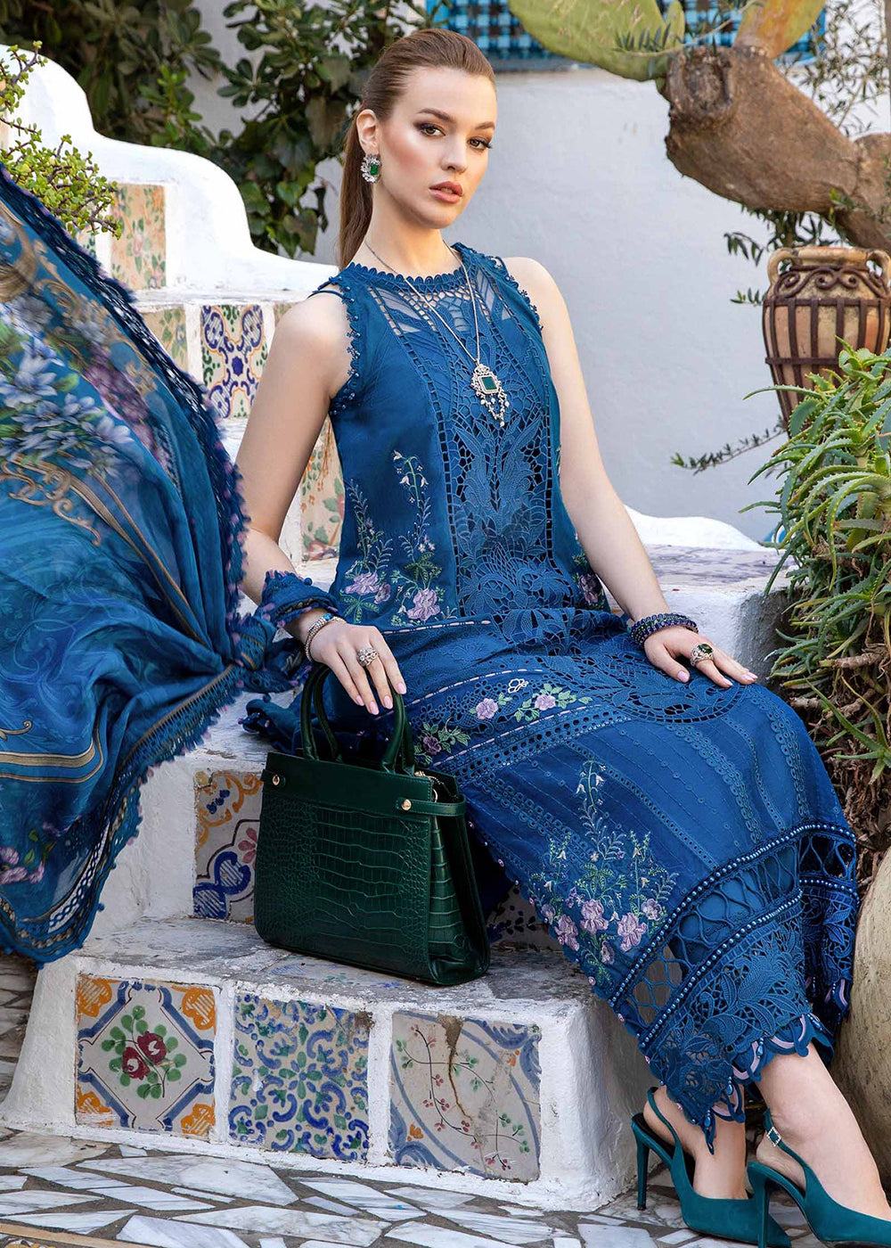 Buy Now Unstitched Voyage a' Luxe Lawn '24 by Maria B | D-2415-A Online at Empress in USA, UK, Canada & Worldwide at Empress Clothing. 