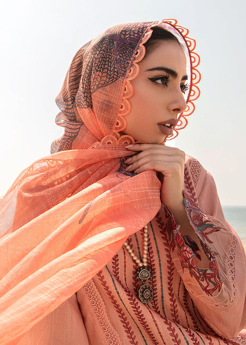 Buy Now Peach Luxury Lawn Suit | Rang Rasiya | Florence Lawn '23 | CAMELLIA Online in USA, UK, Canada & Worldwide at Empress Clothing. 