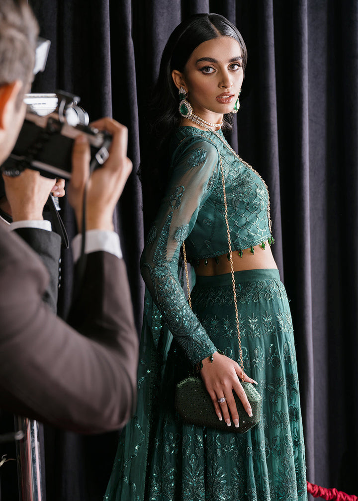 Buy Now  Green Lehenga Suit - Afrozeh Luxury Starlet Collection '23 -Imperial Ivy Online in USA, UK, Canada & Worldwide at Empress Clothing. 