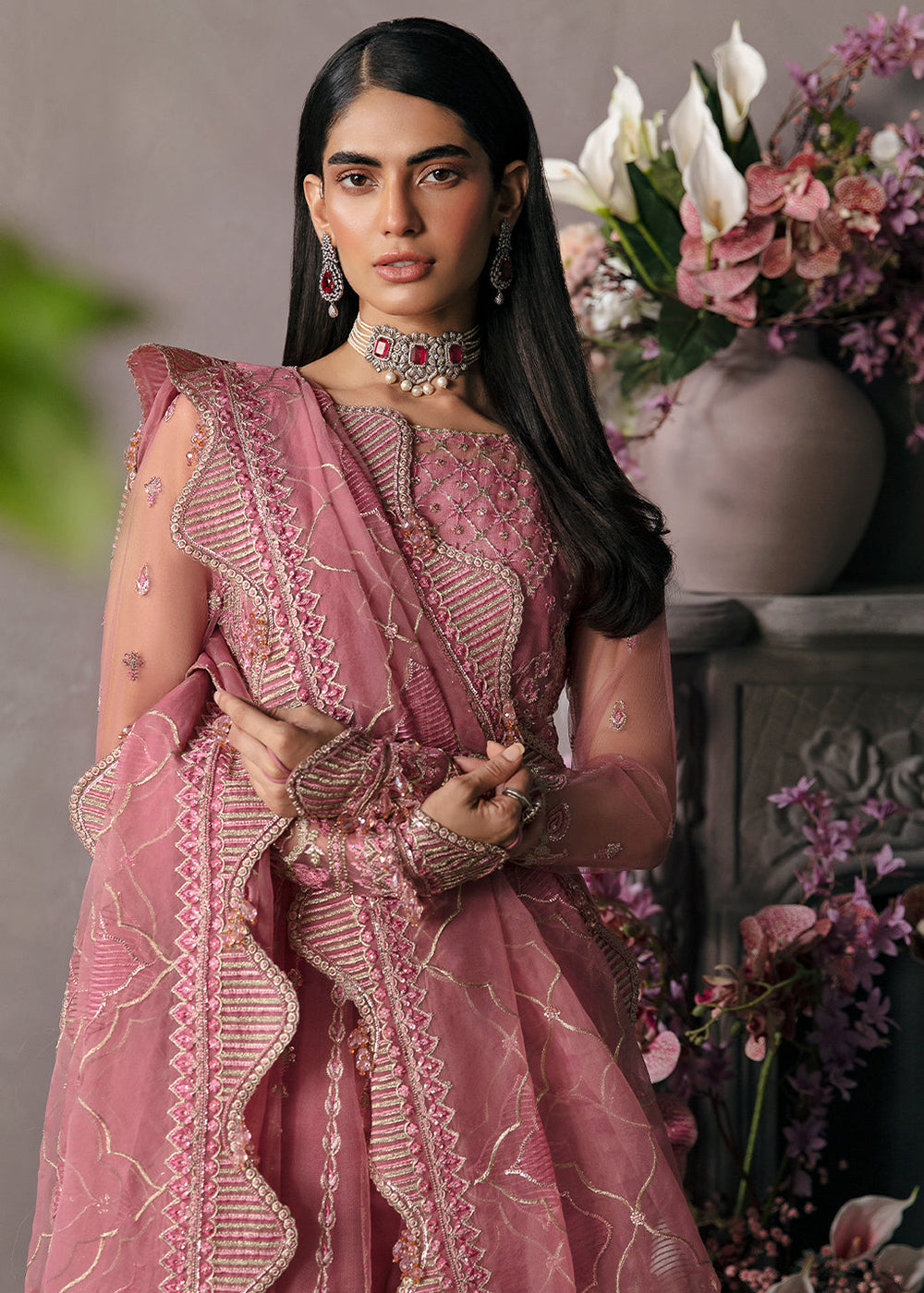 Buy Now Pink Pakistani Lehenga Choli - Afrozeh La Fuchsia Formals '23 - Salmon Online in USA, UK, Canada & Worldwide at Empress Clothing. 