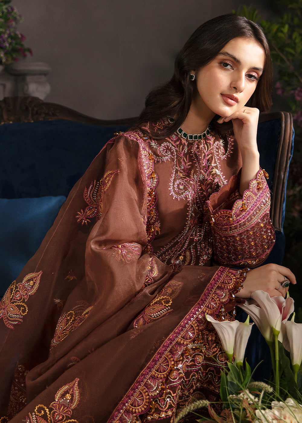 Buy Now Brown Pakistani Palazzo Suit - Afrozeh La Fuchsia Formals '23 - Mahogany Online in USA, UK, Canada & Worldwide at Empress Clothing.