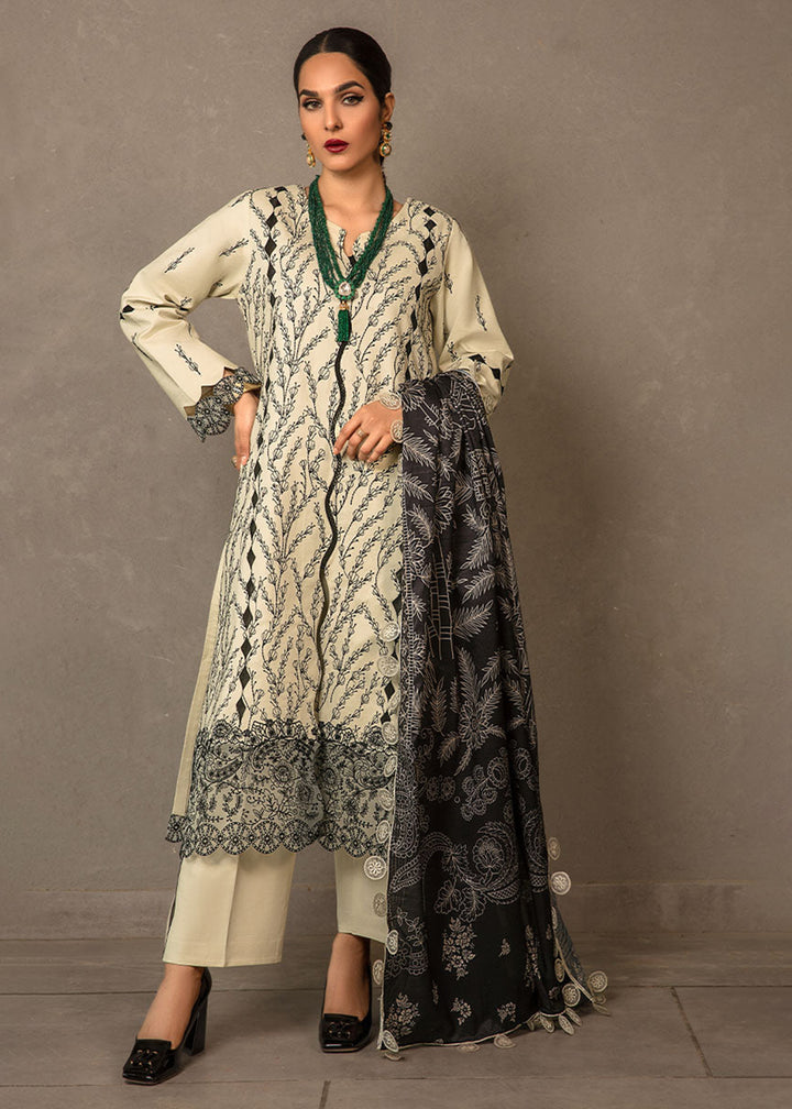 Buy Now Beige Luxury Lawn Suit | Rang Rasiya | Florence Lawn '23 | LVY Online in USA, UK, Canada & Worldwide at Empress Clothing. 