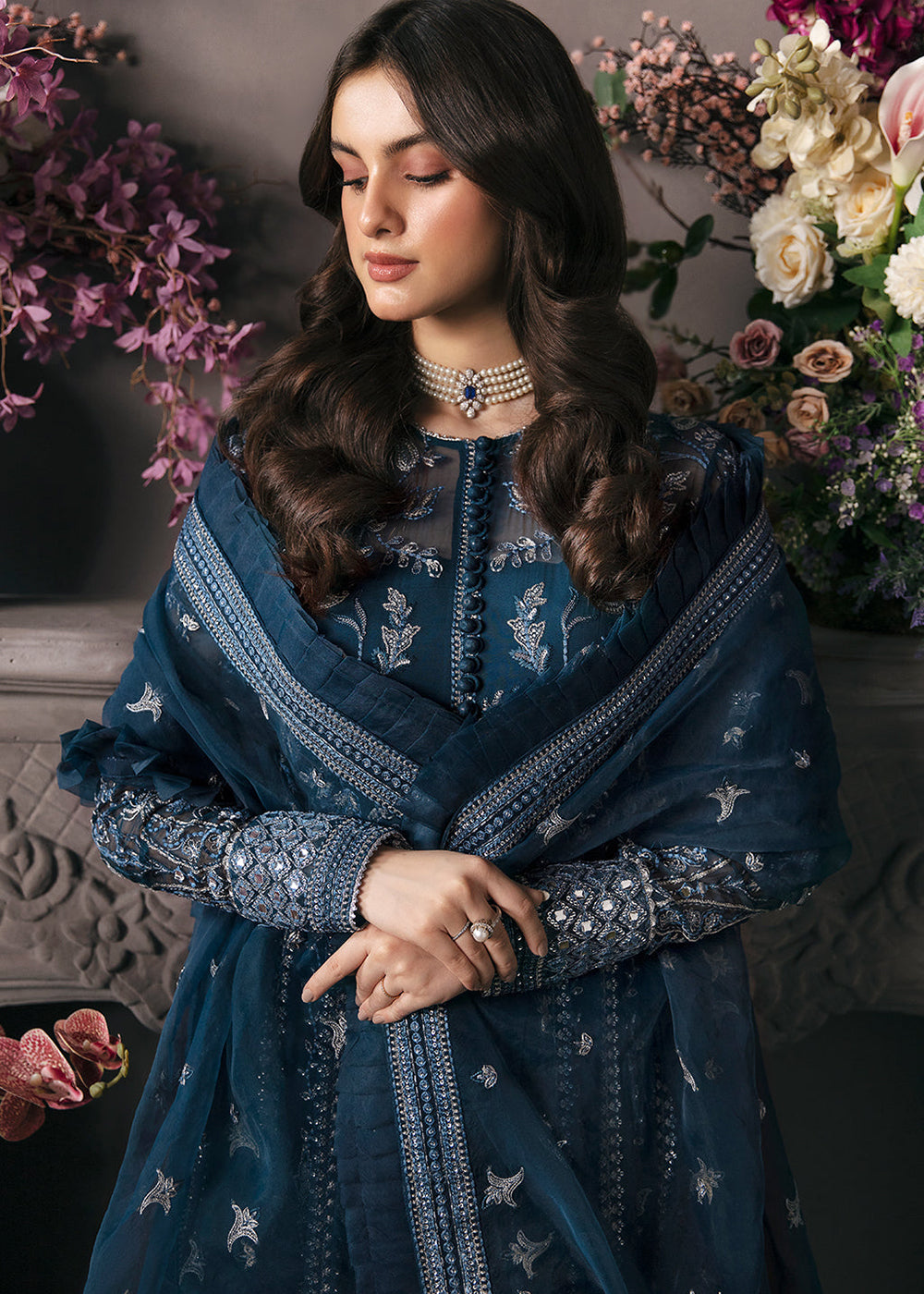 Buy Now Blue Pakistani Maxi Dress - Afrozeh La Fuchsia Formals '23 - Yale Online in USA, UK, Canada & Worldwide at Empress Clothing.