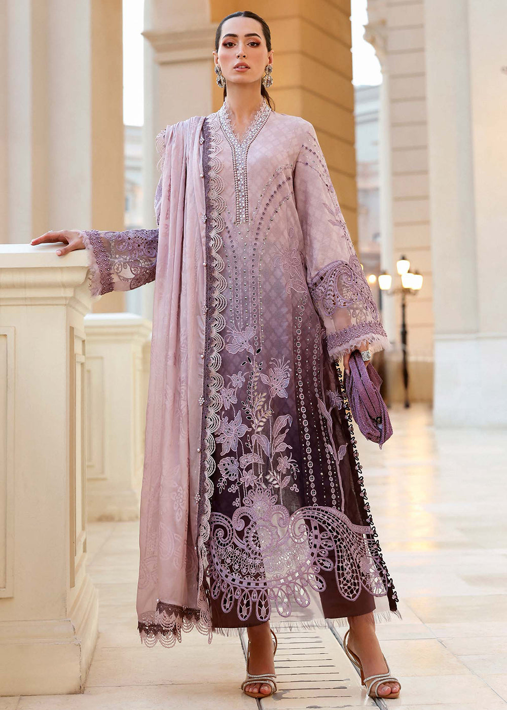 Buy Now Premium Luxury Lawn '26 by Maria B | D-2601B Online in US, UK, Canada, France, Italy, Germany, Greece, Sweden, UAE, Africa & Worldwide at Empress.