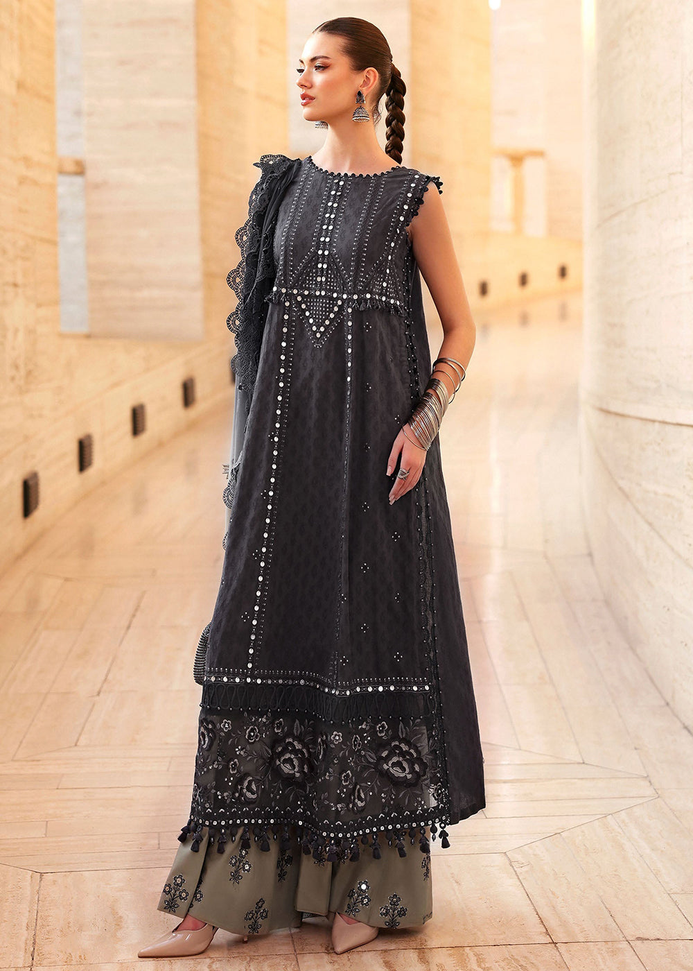 Buy Now Premium Luxury Lawn '26 by Maria B | D-2602B Online in US, UK, Canada, France, Italy, Germany, Greece, Sweden, UAE, Africa & Worldwide at Empress.