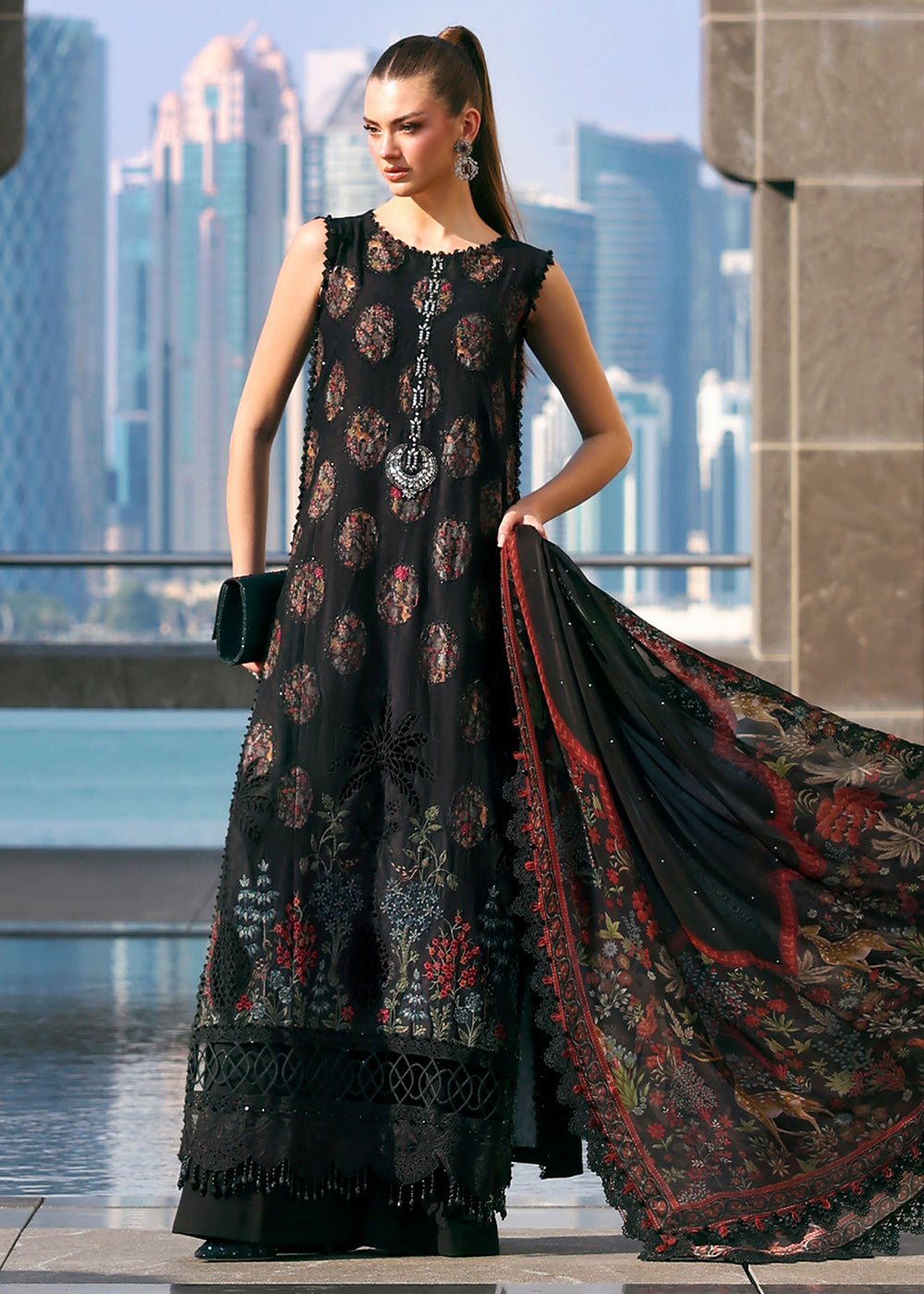 Buy Now Premium Luxury Lawn '26 by Maria B | D-2605B Online in US, UK, Canada, France, Italy, Germany, Greece, Sweden, UAE, Africa & Worldwide at Empress.