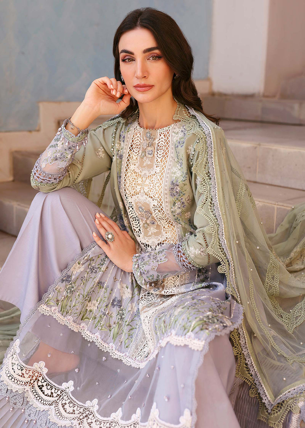 Buy Now Premium Luxury Lawn '26 by Maria B | D-2606B Online in US, UK, Canada, France, Italy, Germany, Greece, Sweden, UAE, Africa & Worldwide at Empress.