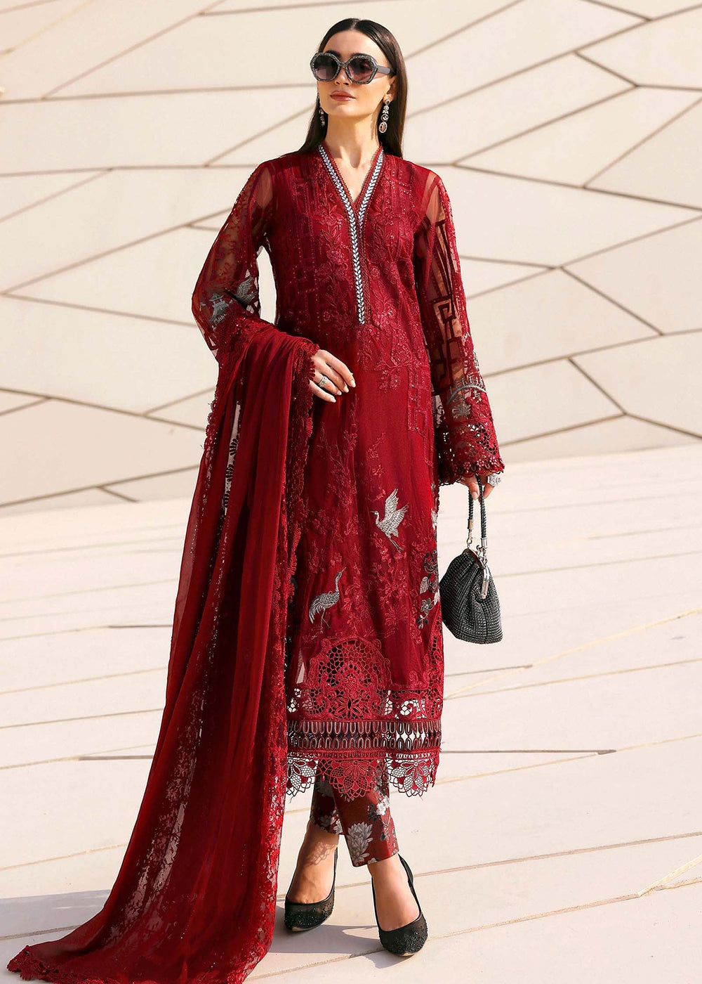 Buy Now Premium Luxury Lawn '26 by Maria B | D-2607A Online in US, UK, Canada, France, Italy, Germany, Greece, Sweden, UAE, Africa & Worldwide at Empress.