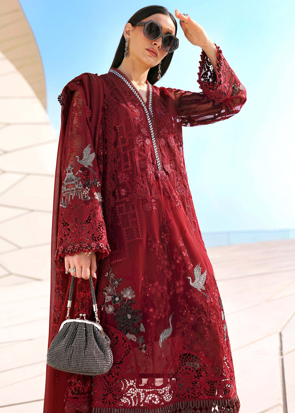 Buy Now Premium Luxury Lawn '26 by Maria B | D-2607A Online in US, UK, Canada, France, Italy, Germany, Greece, Sweden, UAE, Africa & Worldwide at Empress.