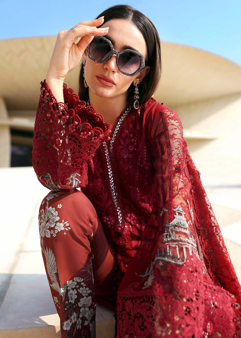 Buy Now Premium Luxury Lawn '26 by Maria B | D-2607A Online in US, UK, Canada, France, Italy, Germany, Greece, Sweden, UAE, Africa & Worldwide at Empress.