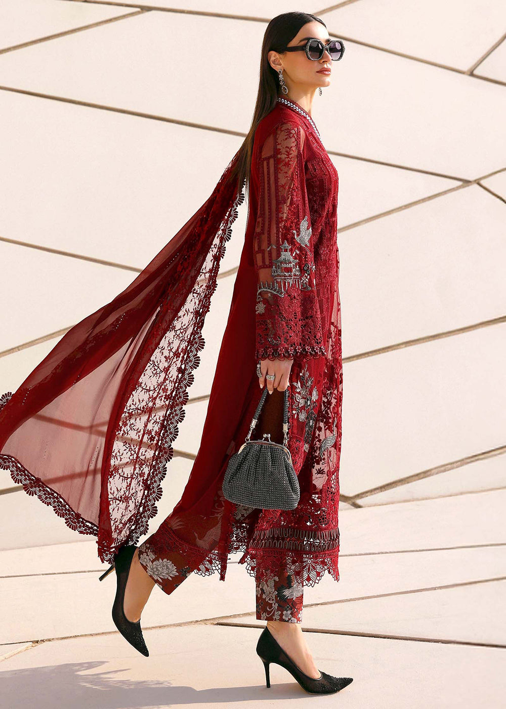 Buy Now Premium Luxury Lawn '26 by Maria B | D-2607A Online in US, UK, Canada, France, Italy, Germany, Greece, Sweden, UAE, Africa & Worldwide at Empress.