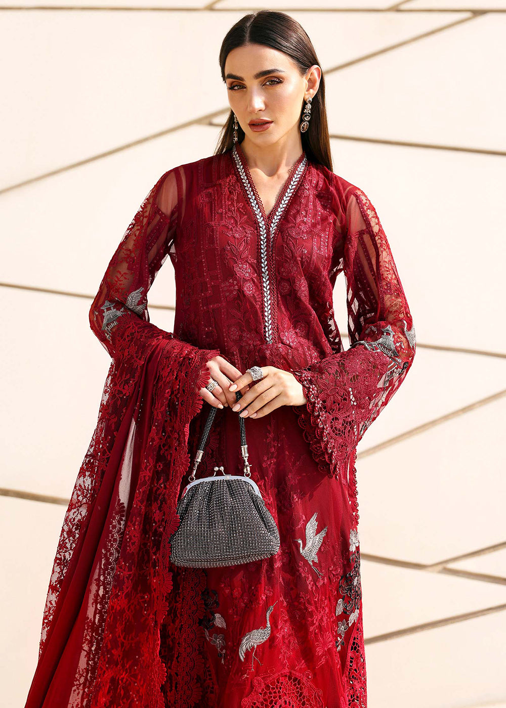 Buy Now Premium Luxury Lawn '26 by Maria B | D-2607A Online in US, UK, Canada, France, Italy, Germany, Greece, Sweden, UAE, Africa & Worldwide at Empress.