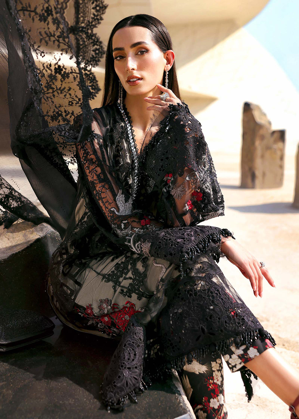 Buy Now Premium Luxury Lawn '26 by Maria B | D-2607B Online in US, UK, Canada, France, Italy, Germany, Greece, Sweden, UAE, Africa & Worldwide at Empress.