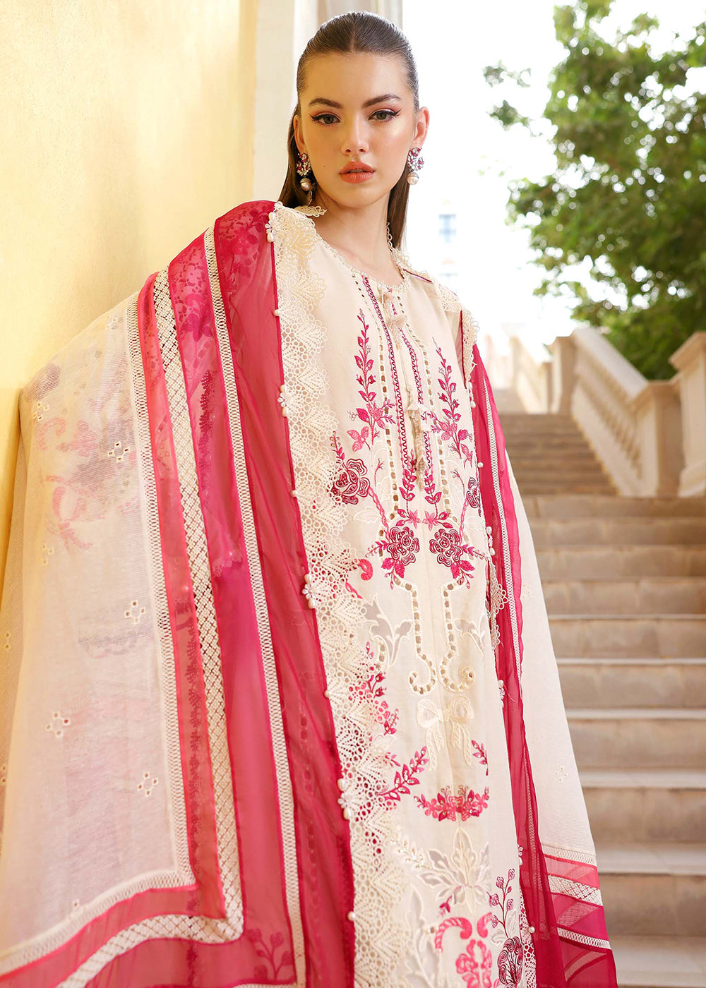 Buy Now Premium Luxury Lawn '26 by Maria B | D-2609A Online in US, UK, Canada, France, Italy, Germany, Greece, Sweden, UAE, Africa & Worldwide at Empress.