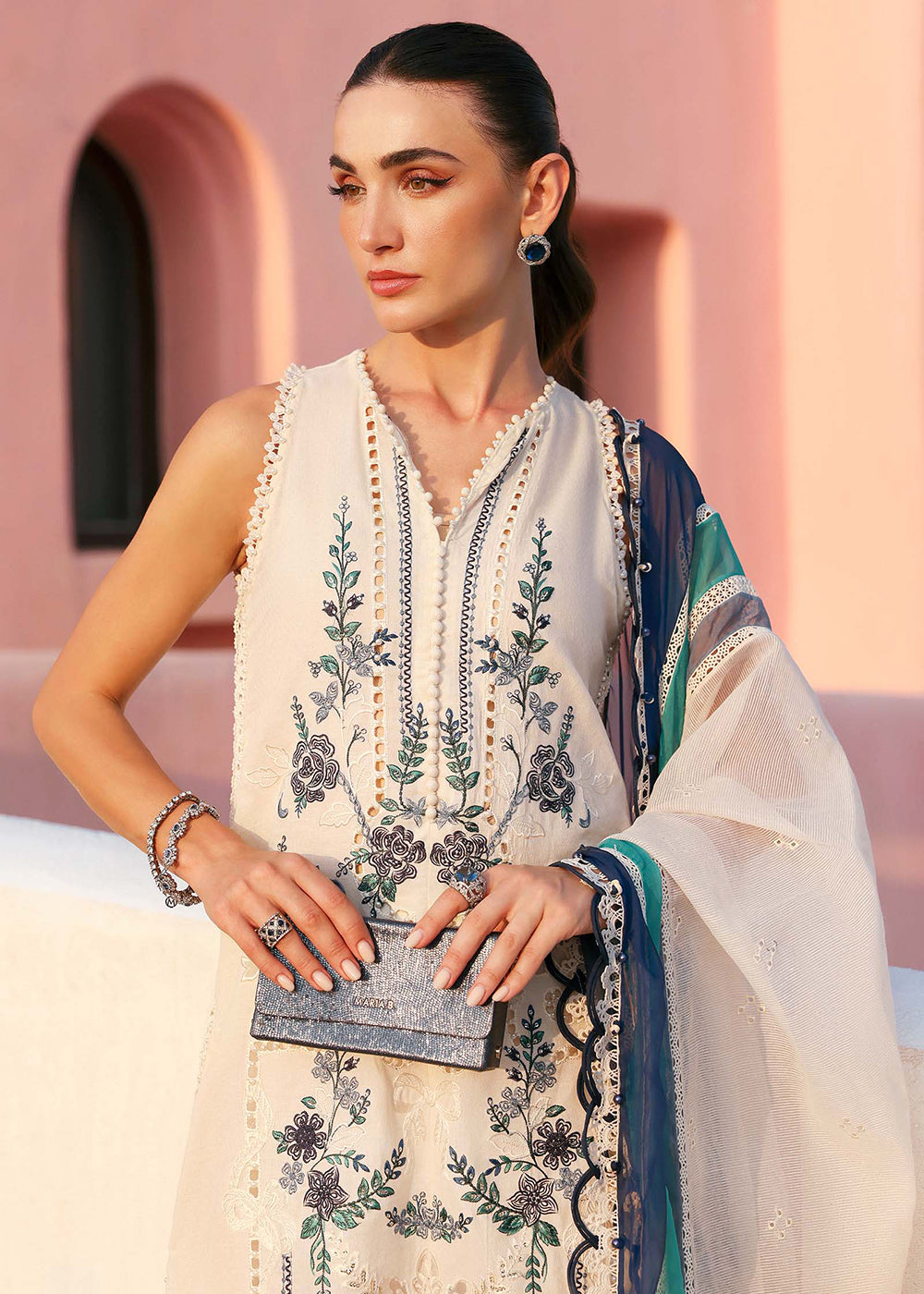 Buy Now Premium Luxury Lawn '26 by Maria B | D-2609B Online in US, UK, Canada, France, Italy, Germany, Greece, Sweden, UAE, Africa & Worldwide at Empress.