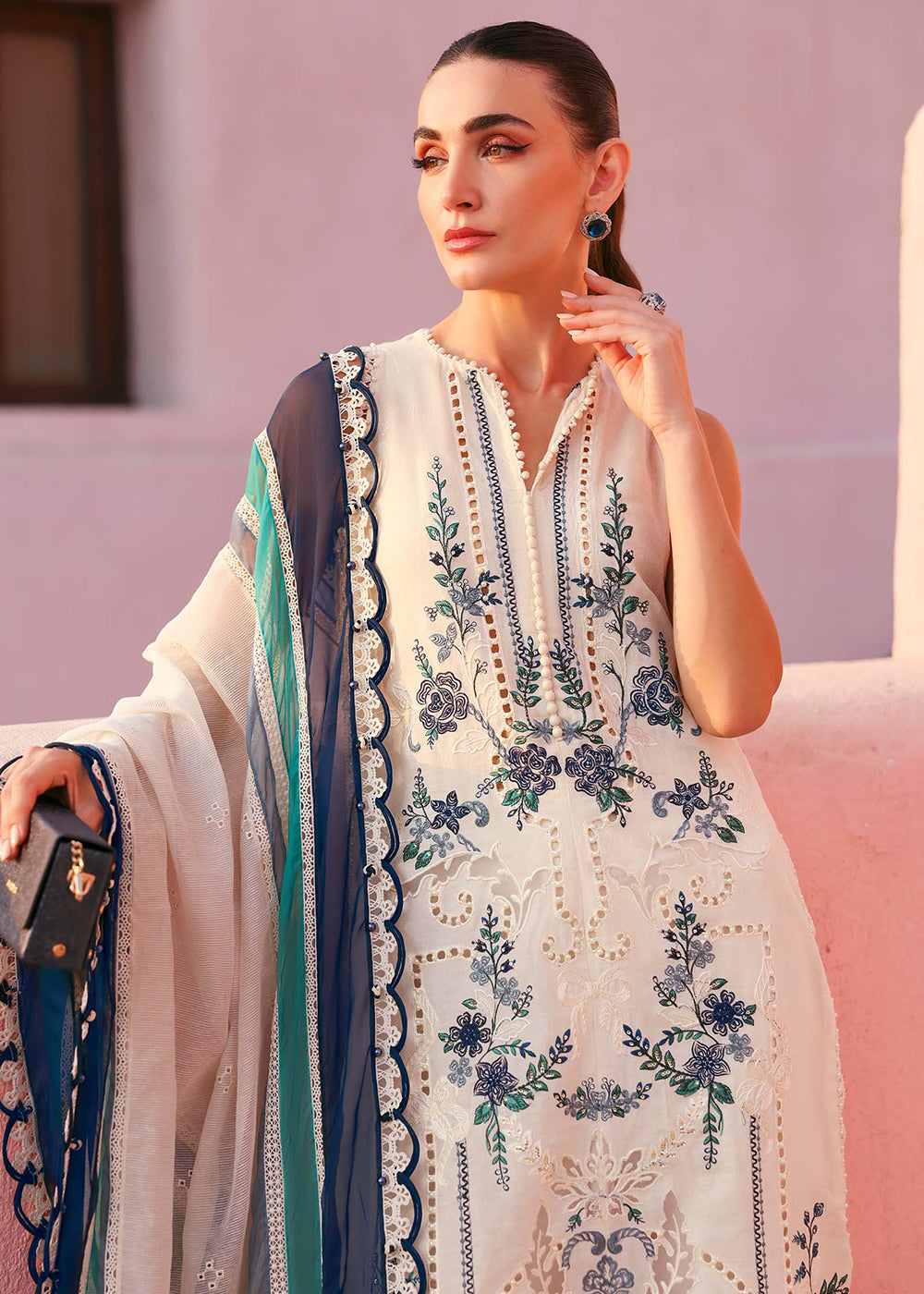 Buy Now Premium Luxury Lawn '26 by Maria B | D-2609B Online in US, UK, Canada, France, Italy, Germany, Greece, Sweden, UAE, Africa & Worldwide at Empress.