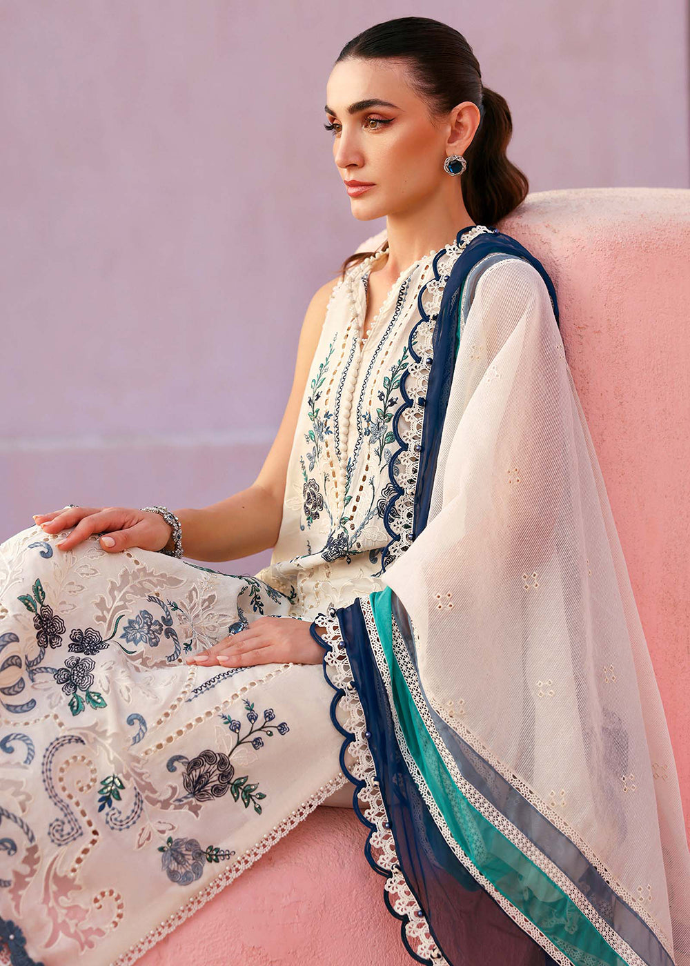 Buy Now Premium Luxury Lawn '26 by Maria B | D-2609B Online in US, UK, Canada, France, Italy, Germany, Greece, Sweden, UAE, Africa & Worldwide at Empress.