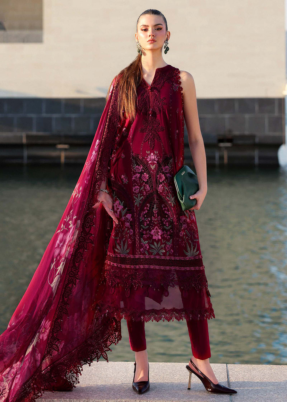 Buy Now Premium Luxury Lawn '26 by Maria B | D-2611B Online in US, UK, Canada, France, Italy, Germany, Greece, Sweden, UAE, Africa & Worldwide at Empress.