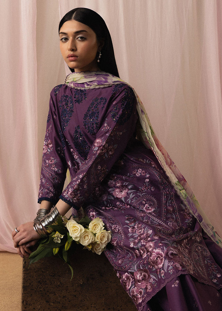 Buy Now Satori Luxury Lawn '26 by Zara Shahjahan | Sumire-D2 Online in US, UK, Canada, France, Italy, Germany, Greece, Sweden, Africa & Worldwide at Empress.