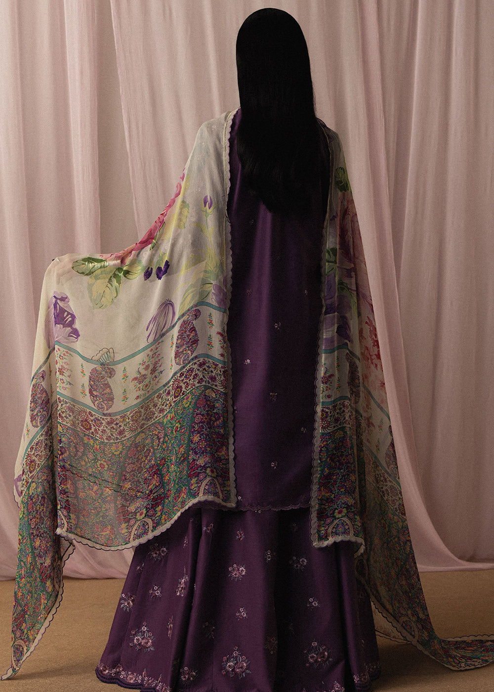 Buy Now Satori Luxury Lawn '26 by Zara Shahjahan | Sumire-D2 Online in US, UK, Canada, France, Italy, Germany, Greece, Sweden, Africa & Worldwide at Empress.