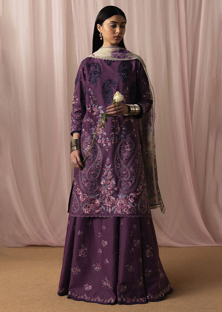 Buy Now Satori Luxury Lawn '26 by Zara Shahjahan | Sumire-D2 Online in US, UK, Canada, France, Italy, Germany, Greece, Sweden, Africa & Worldwide at Empress.