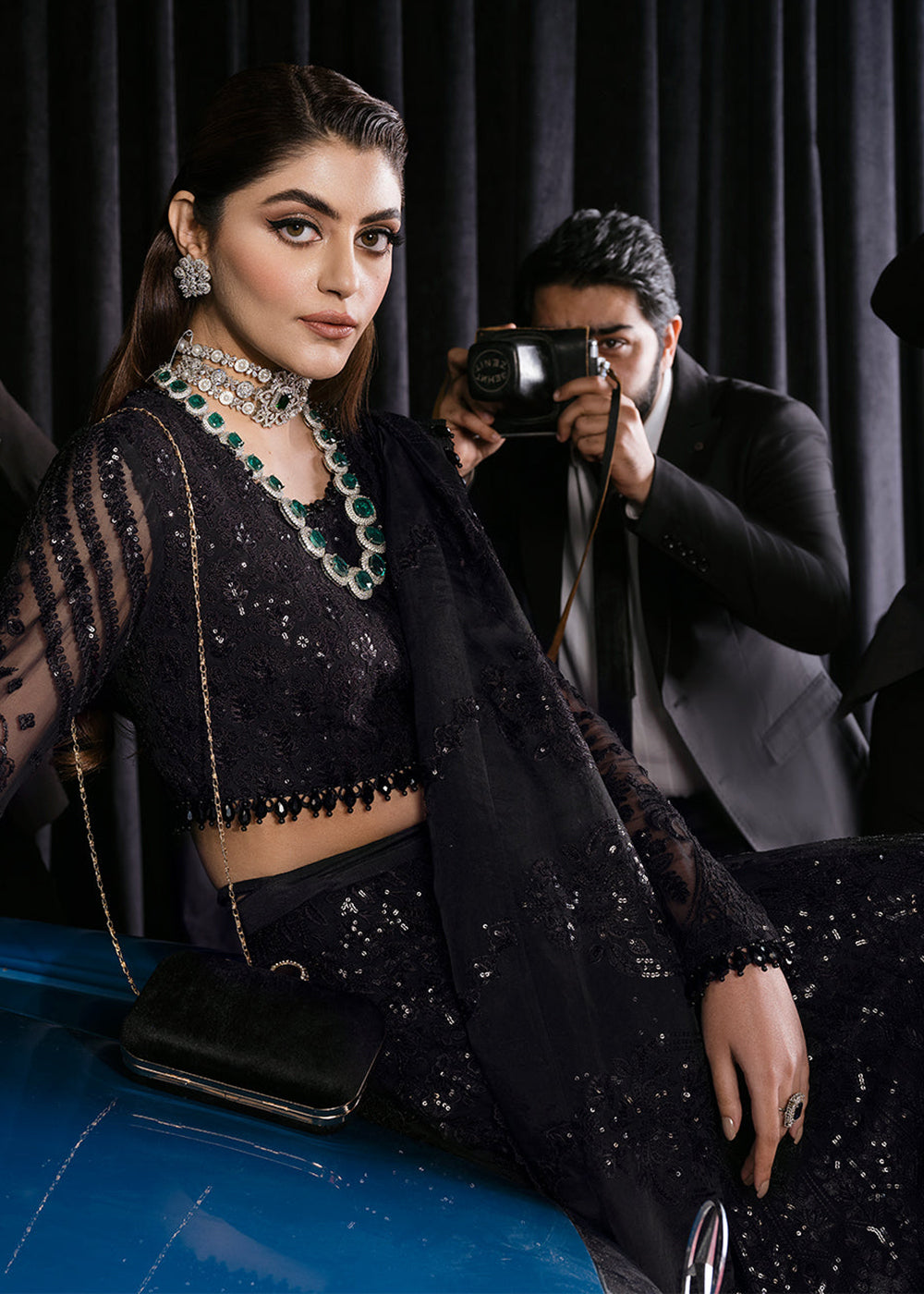 Buy Now Black Lehenga Suit - Afrozeh Luxury Starlet Collection '23 -Black Swan Online in USA, UK, Canada & Worldwide at Empress Clothing. 