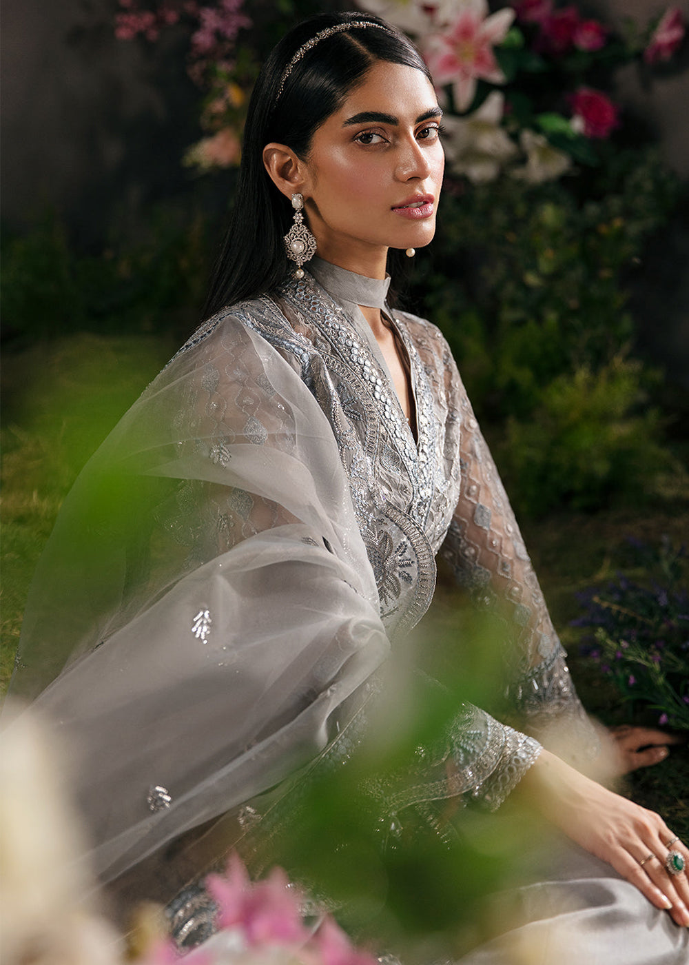 silver pakistani dress Pretty Silver