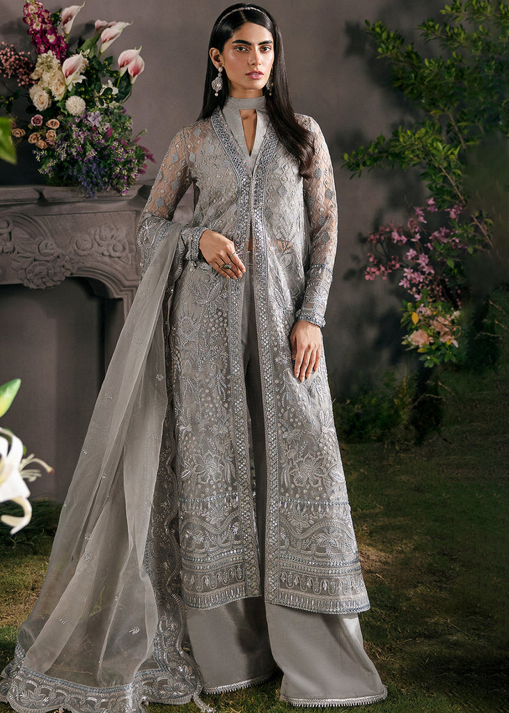 Silver Pakistani Salwar Suit - Afrozeh La Fuchsia Formals 23 - Moonlit Empress Clothing Silver Pakistani Salwar Suit - Afrozeh La Fuchsia Formals 23 - Moonlit Empress Clothing