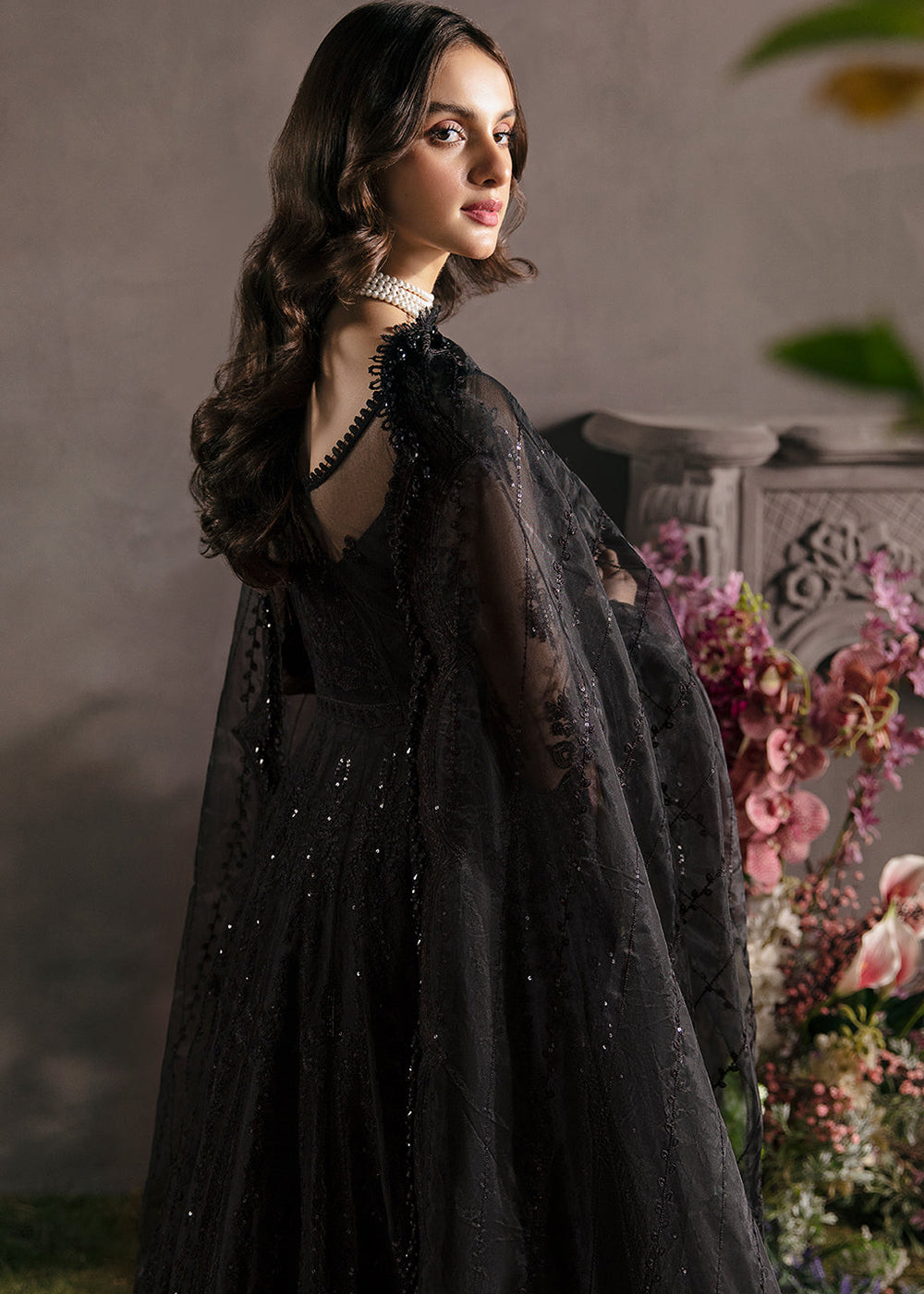 Black Pakistani Maxi Dress - Afrozeh La Fuchsia Formals '23