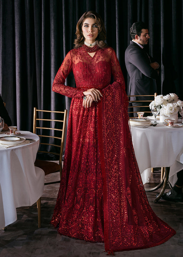 Buy Now Red Embroidered Long Suit - Afrozeh Luxury Starlet Collection '23 - Nirvana Online in USA, UK, Canada & Worldwide at Empress Clothing.