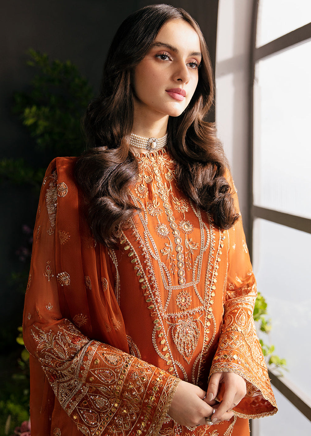 Buy Now Orange Pakistani Palazzo Suit - Afrozeh La Fuchsia Formals '23 - Russet Online in USA, UK, Canada & Worldwide at Empress Clothing.