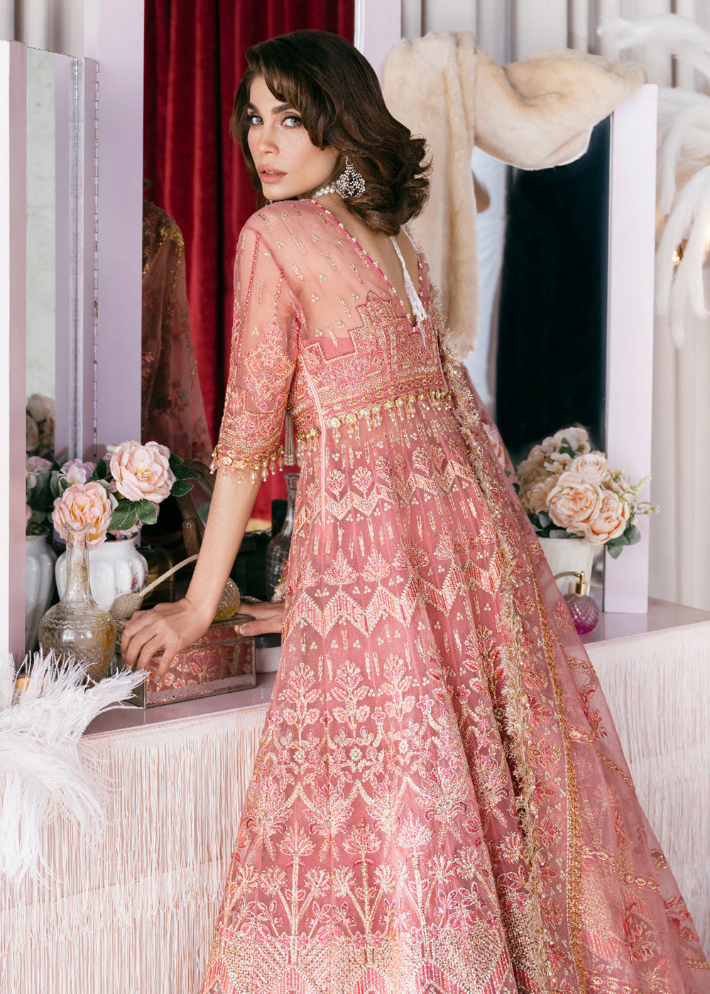 afrozeh pink dress Sofia