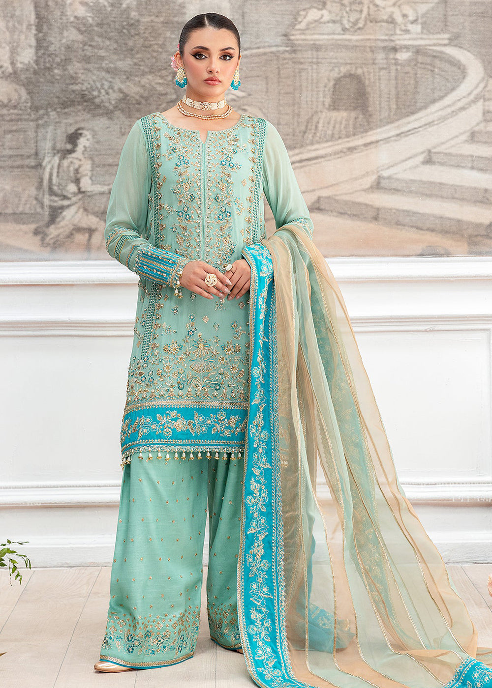 Buy Now Diamond Dust Premium Luxury Chiffon '25 by Charizma | DD5-04 Online in USA, UK, Canada, Germany, Italy, Austria, France & Worldwide at Empress Clothing.