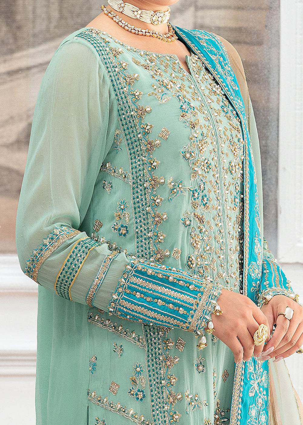 Buy Now Diamond Dust Premium Luxury Chiffon '25 by Charizma | DD5-04 Online in USA, UK, Canada, Germany, Italy, Austria, France & Worldwide at Empress Clothing.